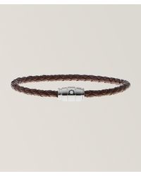 Montblanc - Three-Ring Braided Leather Bracelet - Lyst