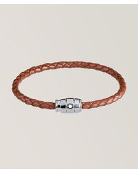 Montblanc - Meisterstã¼Ck Three Ring Woven Leather Bracelet - Lyst