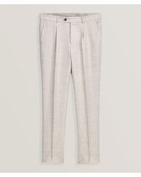 Brunello Cucinelli - Leisure-Fit Plaid Linen-Wool-Silk Suit Pants - Lyst