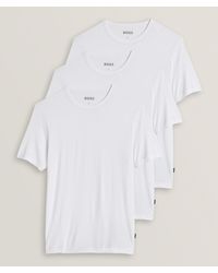 BOSS - Stretch-Bamboo Crewneck T-Shirt 3-Pack - Lyst