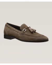 Ferragamo - Basilea Gancio Suede-Leather Tassel Loafers - Lyst