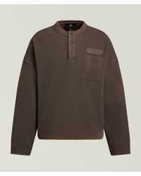 Represent - Heavyweight Waffle-Knit Henley Sweater - Lyst