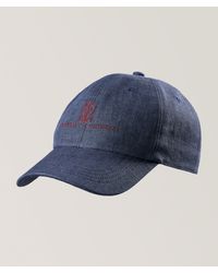 Brunello Cucinelli - Logo Script Linen Baseball Cap - Lyst