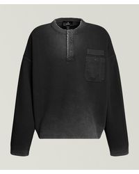 Represent - Heavyweight Waffle-Knit Henley Sweater - Lyst
