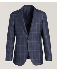 Canali - Kei Windowpane Cashmere-Linen-Silk Sport Jacket - Lyst