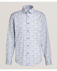 Bugatchi - Leaf-Print Stretch-Cotton Shirt - Lyst