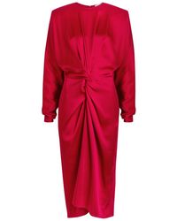 Stella McCartney - Twisted Satin Midi Dress - Lyst