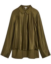 Loewe - Cape-Effect Satin Shirt - Lyst