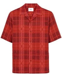 NN07 - Ben Checked-Jacquard Woven Shirt - Lyst