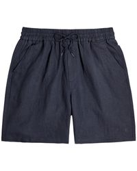 Les Deux - Otto Linen-Blend Shorts - Lyst