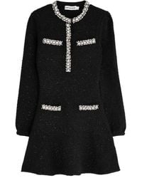 Self-Portrait - Crystal-Embellished Cotton-Blend Mini Dress - Lyst