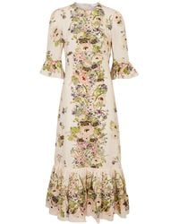 Zimmermann - Halliday Floral-Print Linen Maxi Dress - Lyst