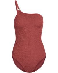 Hunza G - Clara One-Shoulder Crinkle Swimsuit - Lyst
