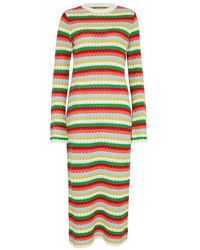 Kitri - Nadine Striped Crochet-knit Midi Dress - Lyst