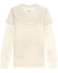 Maison Margiela - Distressed Layered Cotton Top - Lyst