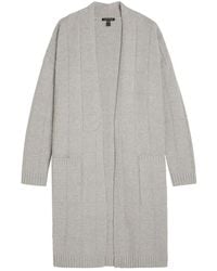 Eileen Fisher - Checked Cotton And Cashmere-Blend Cardigan - Lyst