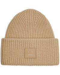 Acne Studios - Pansy Face Ribbed Wool Beanie - Lyst