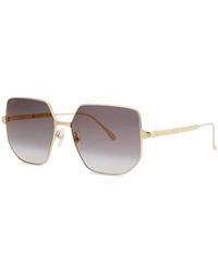 Cartier - Santos De -Tone Square-Frame, Sunglasses - Lyst