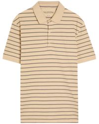 Valentino Garavani - Striped Piqué Cotton Polo Shirt - Lyst