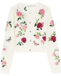 Alice + Olivia - Dollie Floral-Embroidered Knit Cardigan - Lyst