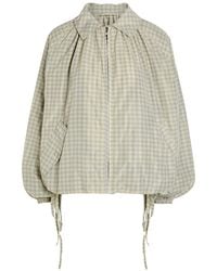 Damson Madder - Lailah Gingham Woven Bomber Jacket - Lyst