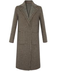 Gerard Darel Straight-cut Houndstooth Wool Preston Coat - Multicolour