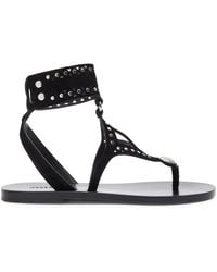 Isabel Marant - Edil Studded Brushed Suede Sandals - Lyst