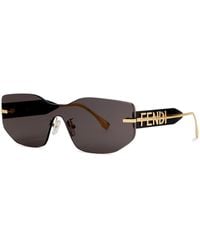 Fendi - Graphy Rimless Shield Sunglasses - Lyst
