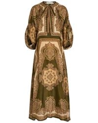 Zimmermann - Mahon Printed Silk Midi Tunic Dress - Lyst
