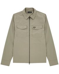Fred Perry - Logo-Embroidered Crinkled Nylon Overshirt - Lyst