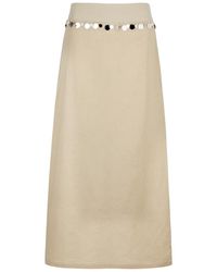 GIMAGUAS - Donna Embellished Linen-Blend Maxi Skirt - Lyst