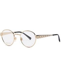 Gucci - Round Metal Optical Glasses - Lyst