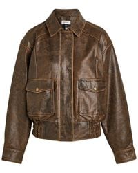 Reformation - Daphne Panelled Leather Jacket - Lyst