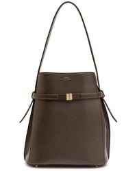 TOTEME - Belted Leather Bucket Bag - Lyst