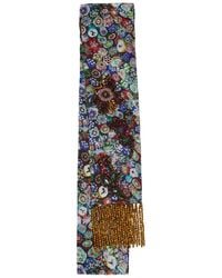 Dries Van Noten - Fani Printed Embellished Chiffon Scarf - Lyst
