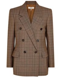 Chloé - Checked Double-Breasted Wool Blazer - Lyst