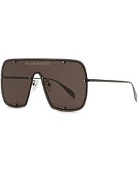 Alexander McQueen - Oversized Aviator-Style Sunglasses, Sunglasses - Lyst