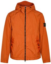 Stone Island - Hooded Crinkled Nylon Jacket - Lyst