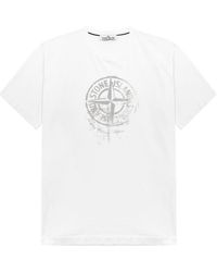 Stone Island - Reflective Logo-Print Cotton T-Shirt - Lyst