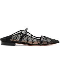 Malone Souliers - Maureen Floral-embroidered Mesh Flats - Lyst