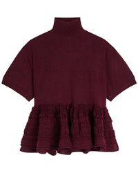 Alaïa - Peplum Wool Top - Lyst