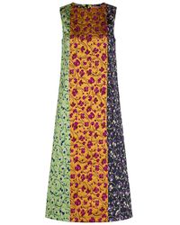 La DoubleJ - Column Floral-Jacquard Woven Midi Dress - Lyst