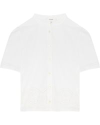 FRAME - Broderie Anglaise Cotton Shirt - Lyst