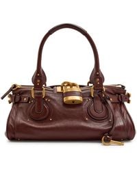 Chloé - Paddington Padlock Grained Leather Shoulder Bag - Lyst