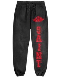 【THEAIRTOWN】Angel Back Logo Sweat Pants Saint Michael Saint Mxxxxxx Angel Of Death Logo Cotton