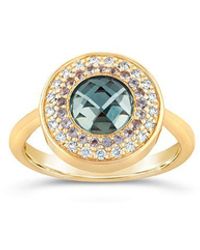 Dinny Hall - 14k Gold Double Halo Pinky Ring - Lyst