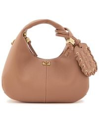 Ganni - Hobo Mini Grained Leather Top Handle Bag - Lyst