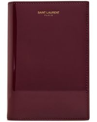 Saint Laurent - Logo-Stamped Patent Leather Passport Holder - Lyst