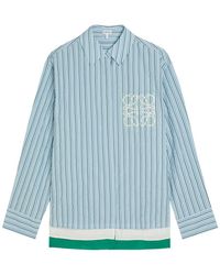 Loewe - Striped Logo Cotton-Blend Shirt - Lyst