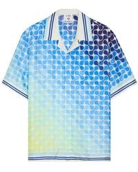CASABLANCA - Tennis Tile Printed Silk-Twill Shirt - Lyst